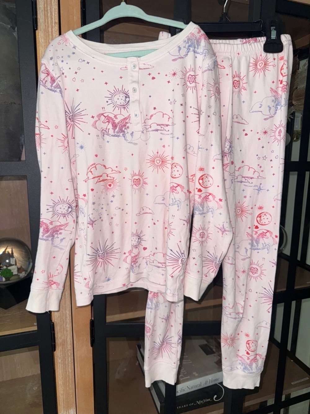 Roller Rabbit pajamas set girls long sleeve henley tee pants celestial unicorn